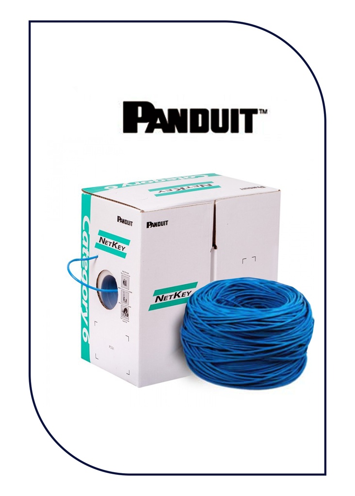 Panduit Netkey Cable UTP Cat.6 1000 pies Azul | JM Security System