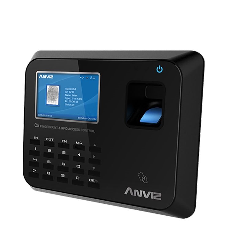 Anviz Terminal de Asistencia y Acceso de Huella y Tarjeta / Serie C5 / Capacidad 3000 huellas / TCP/IP, USB, RS485, Wiegand
