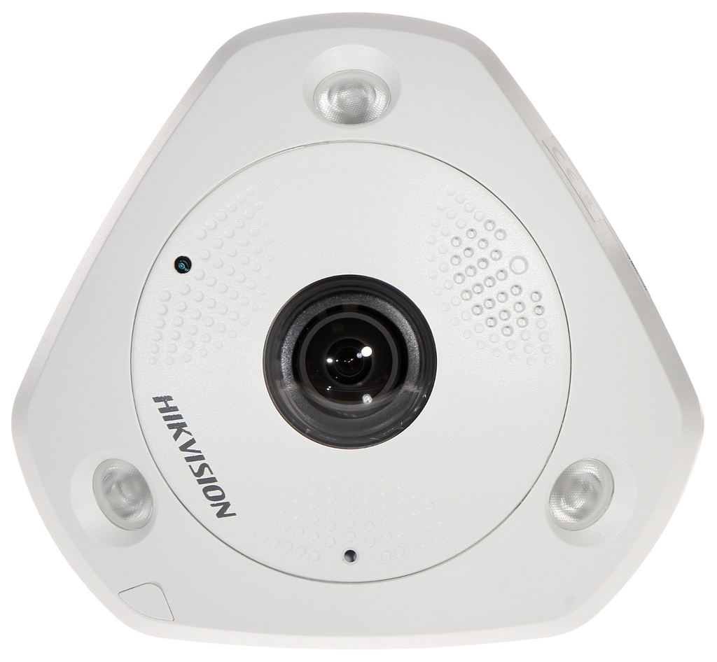 Hikvision Cámara Fisheye 6Mpx IP67 H.265+ 15mt IR IO audio