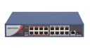 Switch no Admin. 16P PoE 10/100M + 1 Gb + 1 SFP/ 230W Hikvision