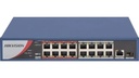 Switch no Admin. 16P PoE 10/100M + 1 Gb + 1 SFP/ 130W Hikvision