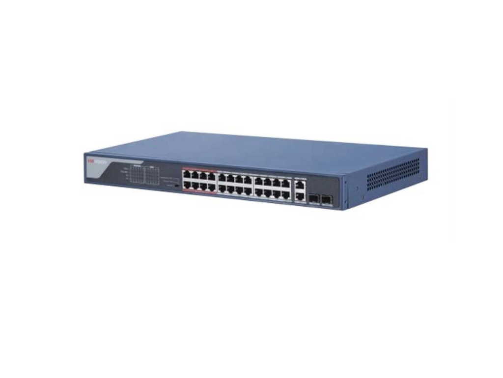 Hikvision Switch Admin. 24 Puertos PoE 10/100M + 2 Gigabit LAN + 2 SFP 370W
