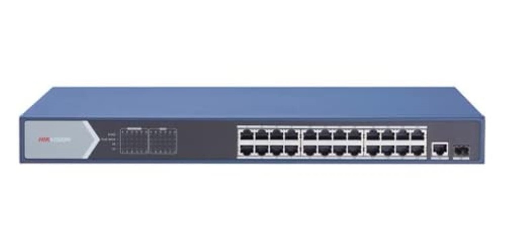 Switch no Admin. 24P PoE Gb + 1 Gb + 1 SFP/ 370W Hikvision