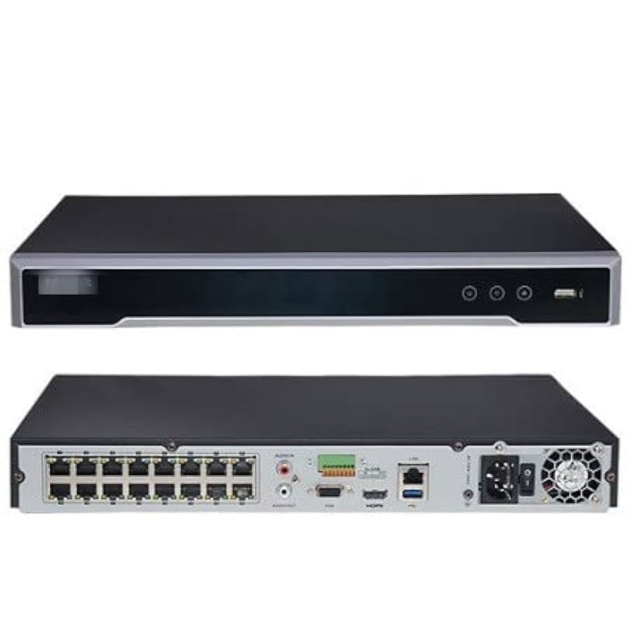 Hikvision NVR 16 PoE 16ch 8Mpx./ 2HDD 6TB/ H.265+/ Salida 4K