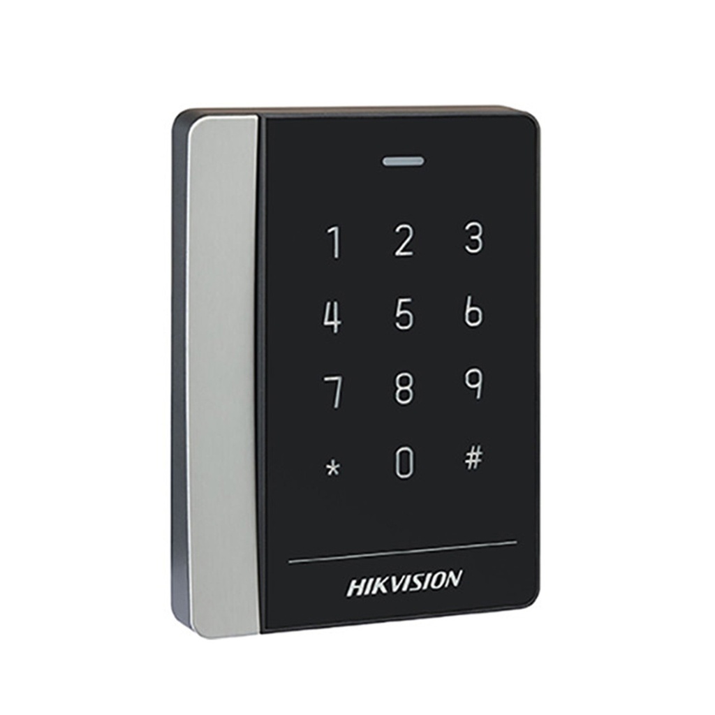 Hikvision Lectora Tarjeta EM/ Teclado Incorporado/ RS485 y Wiegand/ IP64/ Negro