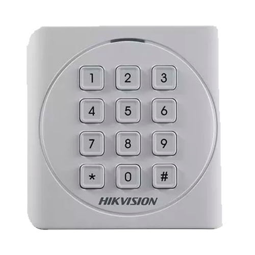 Hikvision Lectora Tarjeta EM/ Teclado Incorporado/ Wiegand/ IP65/ Blanco
