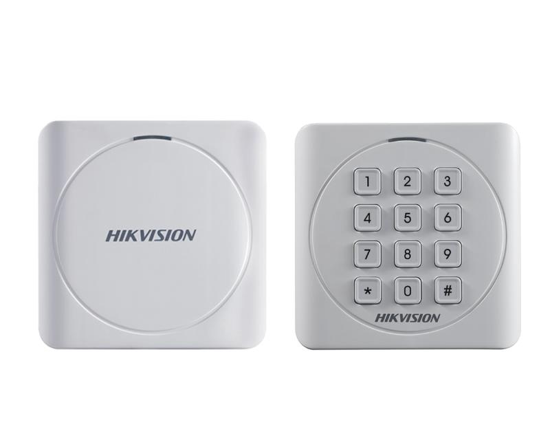 Hikvision Lectora Tarjeta Mifare/ Teclado/ RS485 y Wiegand/ IP65/ Blanco