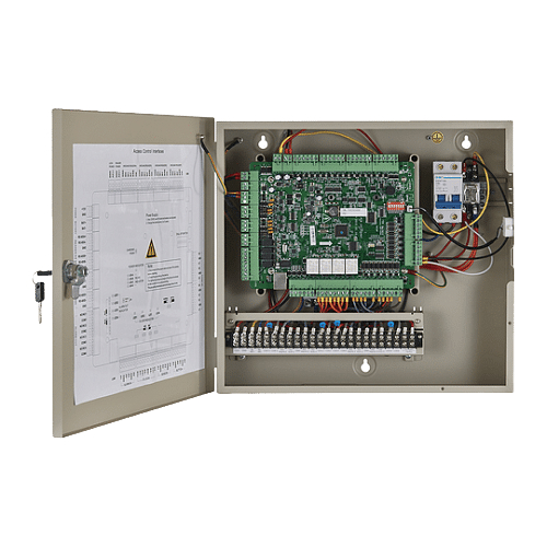 Hikvision Panel 4 Puertas/100K tarjetas/300K eventos/TCP IP/RS485/Wiegand/Conexión Alarma