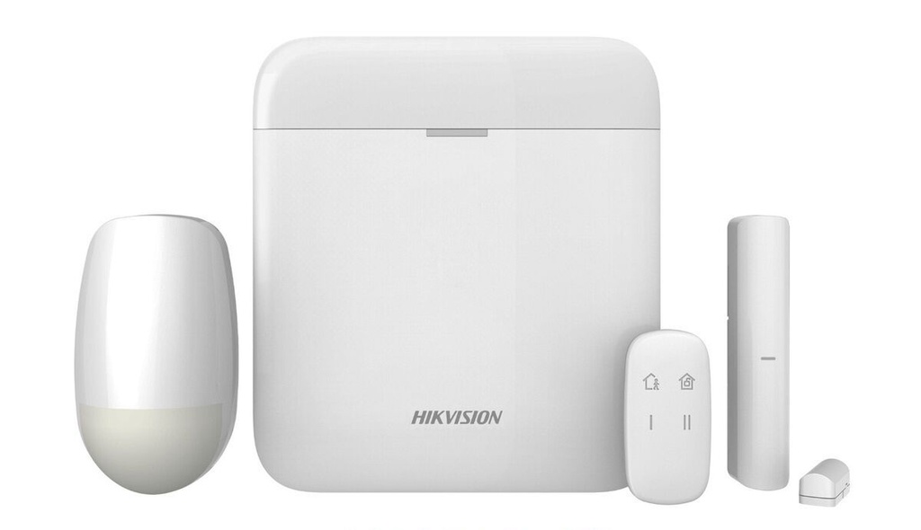 Hik AX PRO Kit Alarma (433MHz)/ Panel WiFi 64 Zonas (DS-PWA64-E-WB)/ Control Remoto y Sensores (DS-PKF1-WB, DS-PDP15P-EG2-WB, DS-PDMC-EG2-WB)