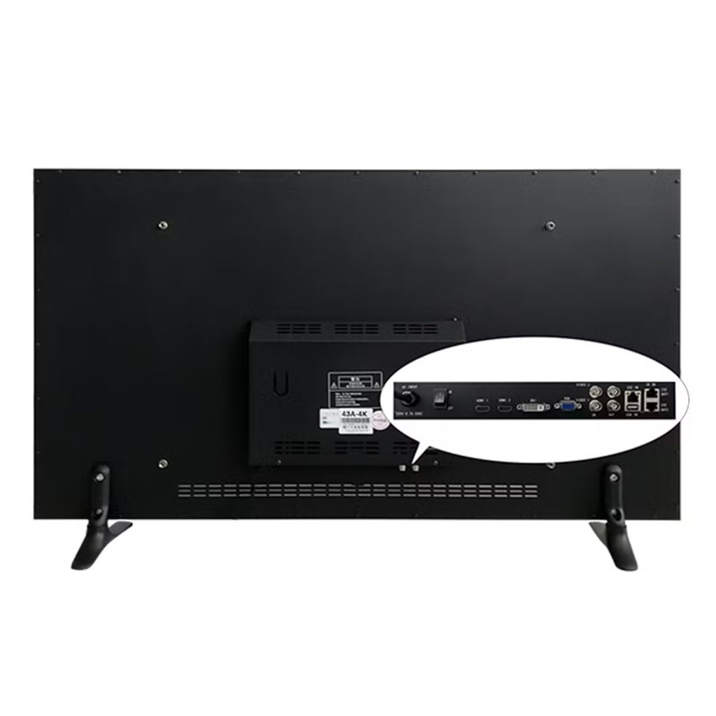 JMSS Monitor Led de 43 Pulgadas / 4K HDMI, HD*1/VGA*1/DVI*1/RS232*2/CVBBS*2