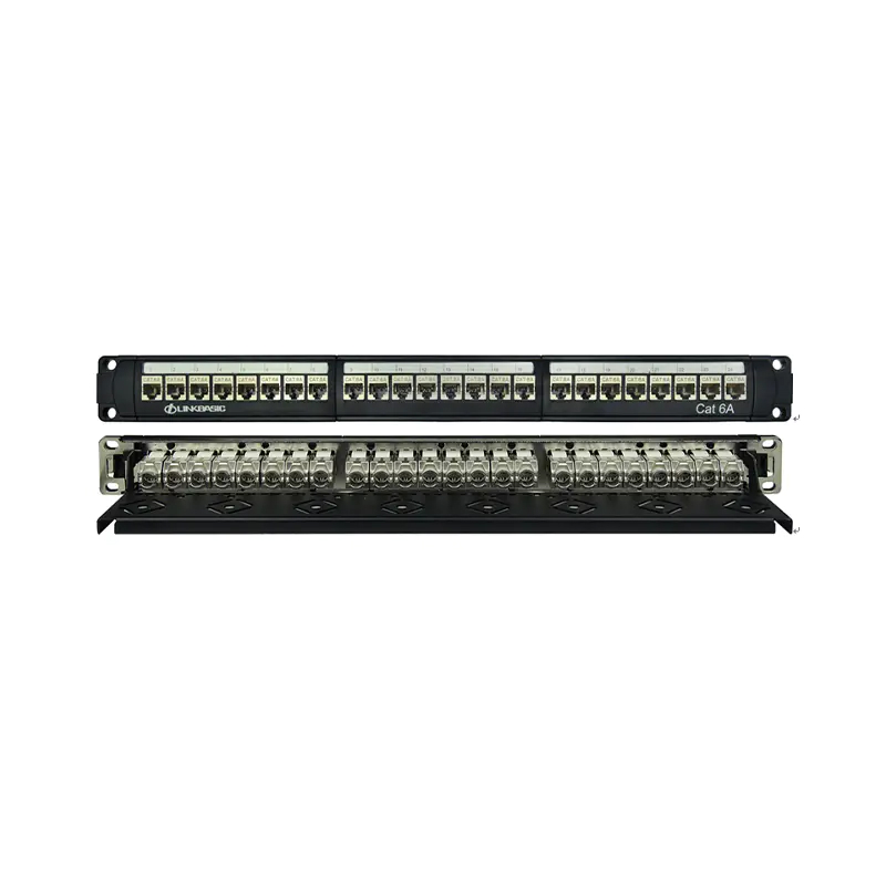Linkbasic Patch Panel 24 puertos Cat.6A blindado para Jacks JKS09-SC6A