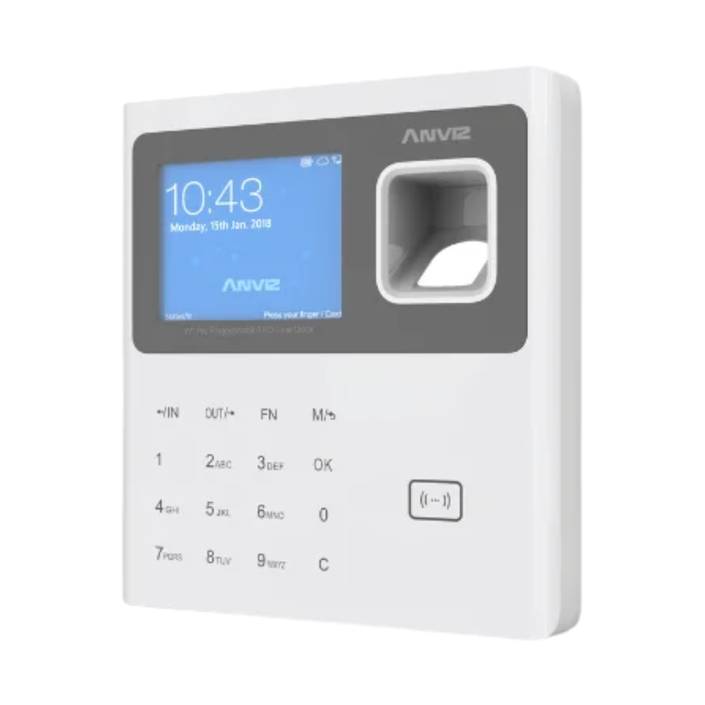 Anviz Terminal de Asistencia de Huella y PIN / Serie W1 Pro / Conectividad WiFi / Pantalla Color 2.8", Cloud APP, TCP/IP