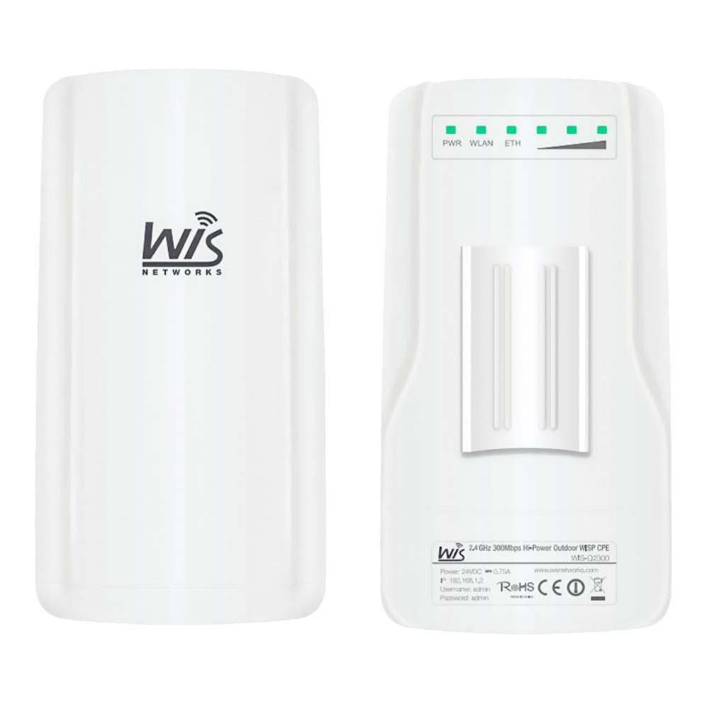 Wisnetwork CPE Inalámbrico 5Ghz 300Mbps 2X2 Mimo 16Dbi