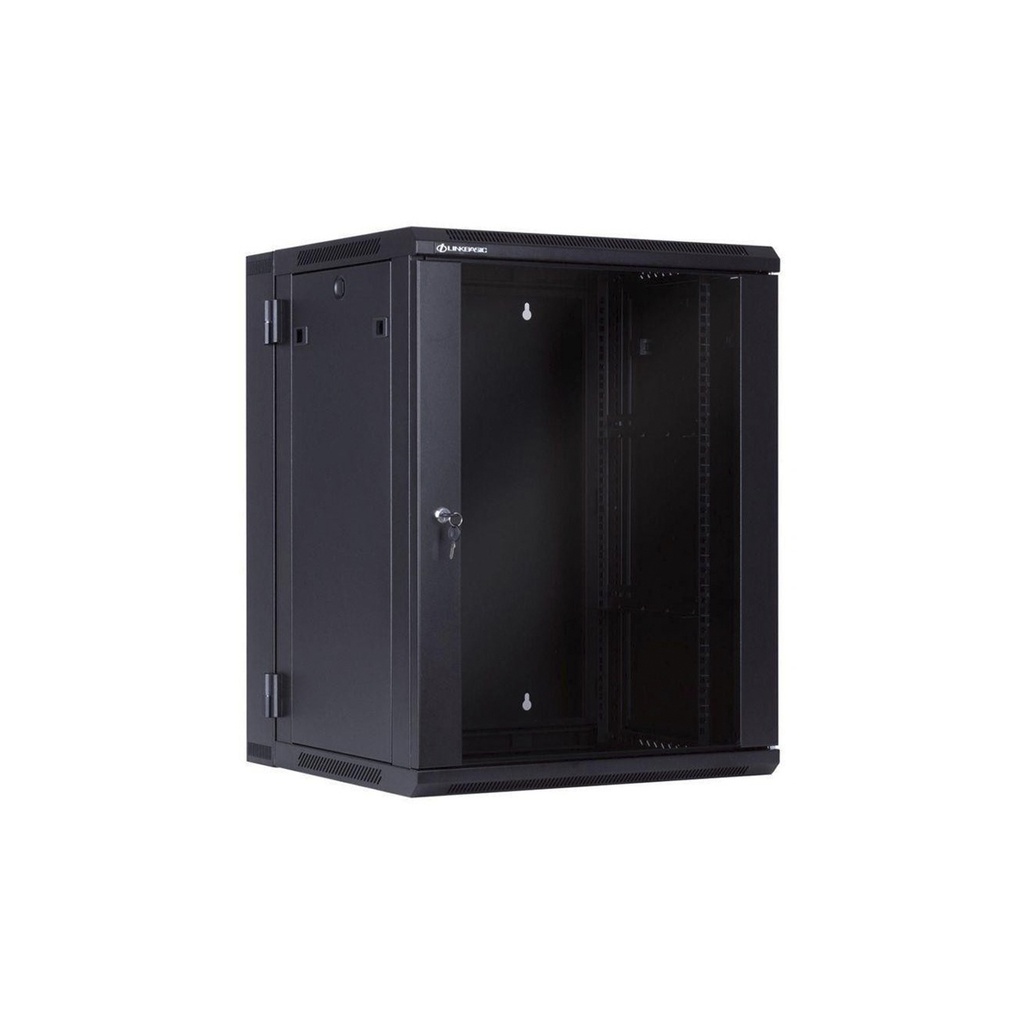 Linkbasic Gabinete Abatible 18U, 550mm de Profundidad, con Puerta Frontal de Cristal