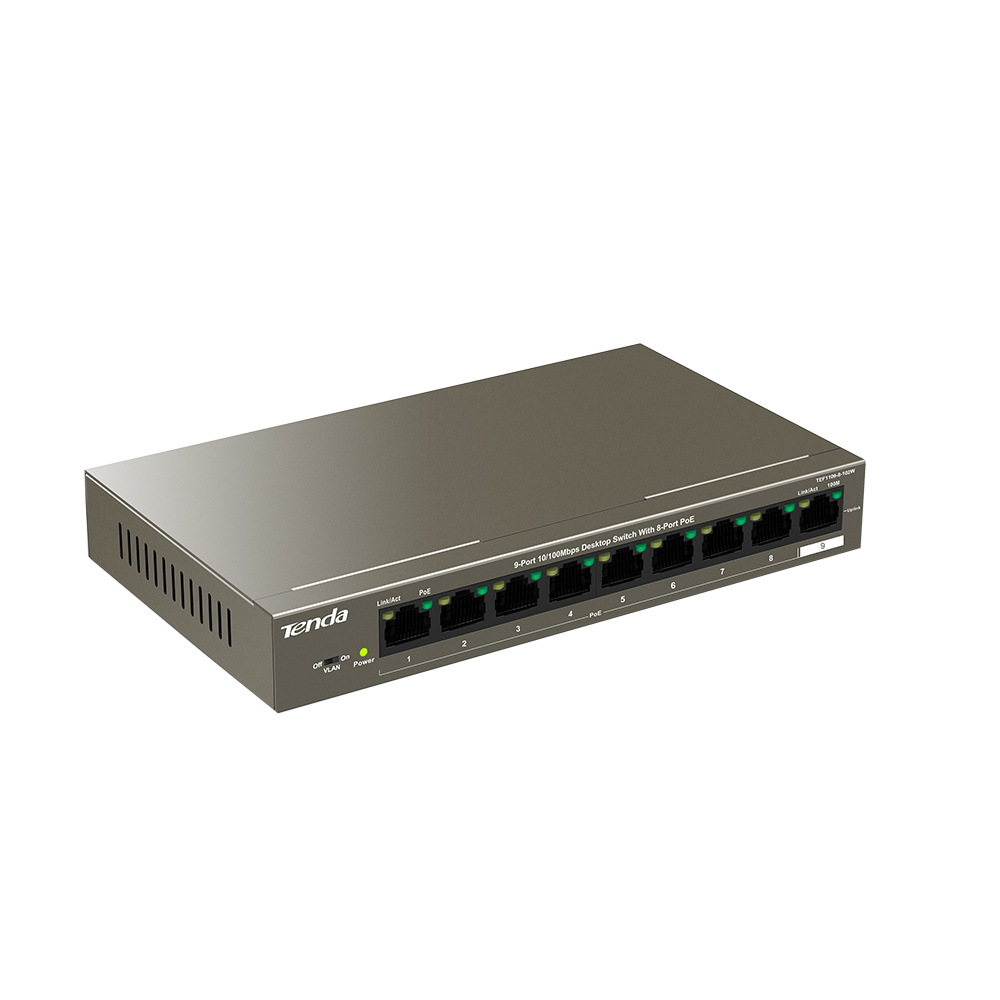 Tenda 8 puertos 10/100M Fast Ethernet POE Switch 102w