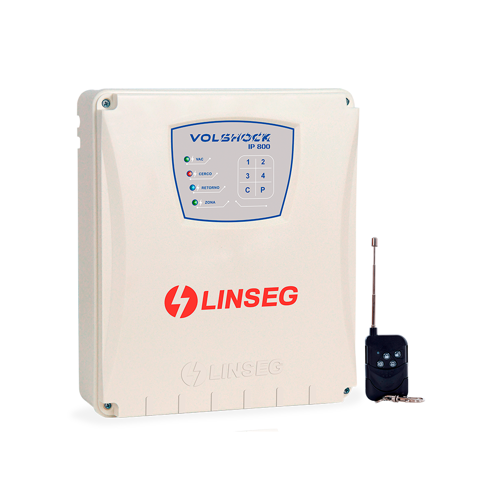 Linseg Electrificador Cercos 800mt 4.1J 2 Zonas Alarmas (18 meses de garantia)