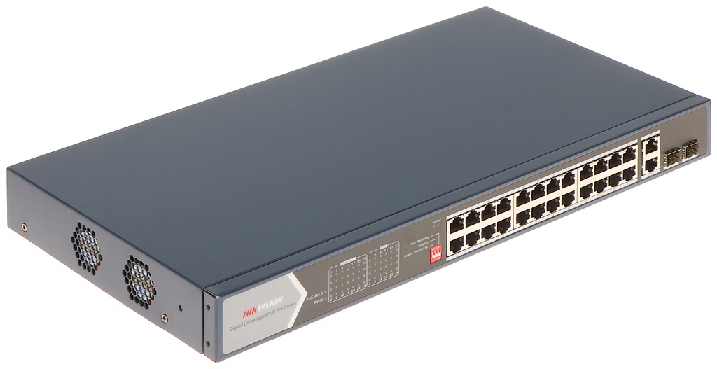 SWITCH 24 Puertos Gigabit PoE Hikvision