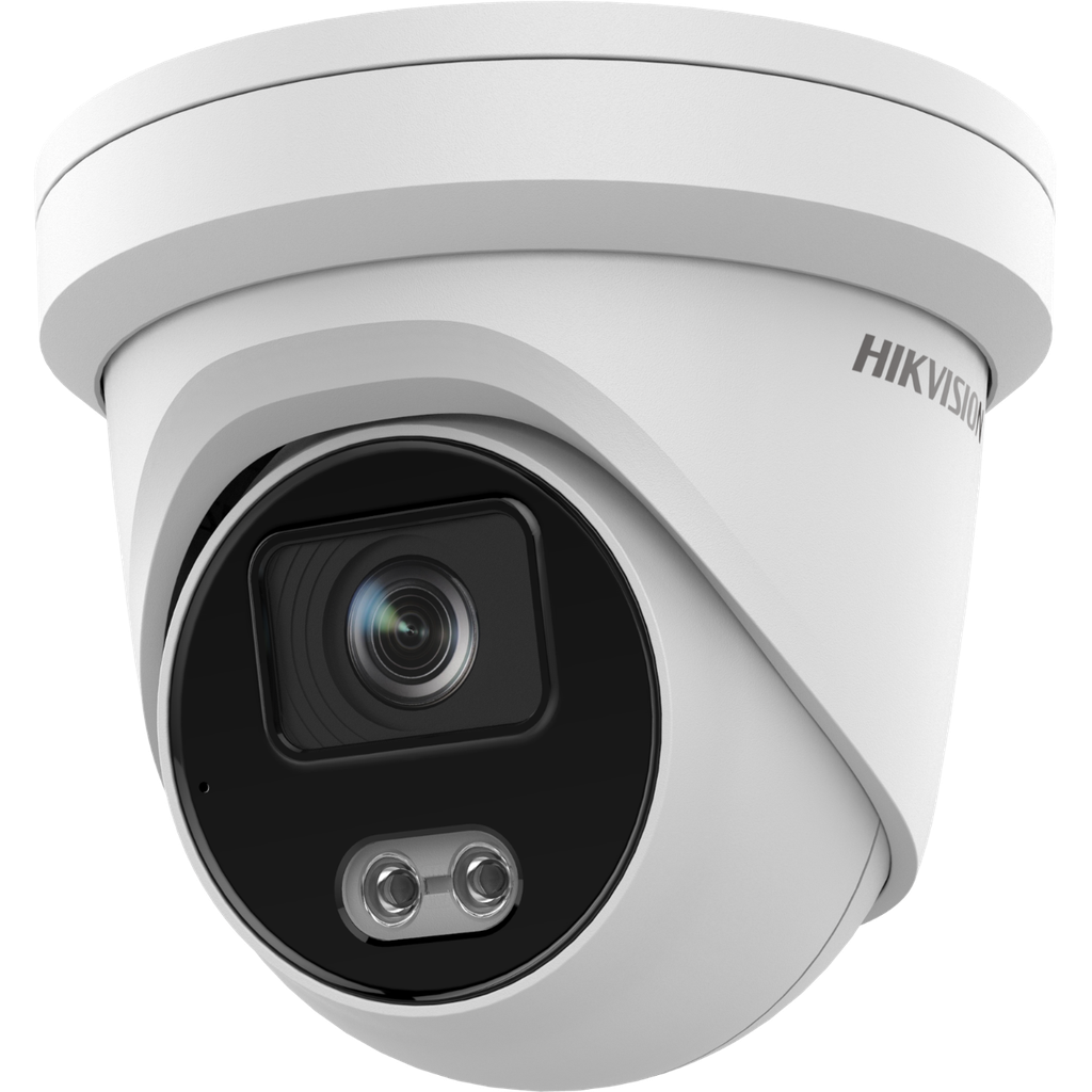Hikvision Camara Turret 4Mpx ColorVu Fija con Luz Estroboscopica y Advertencia Sonora