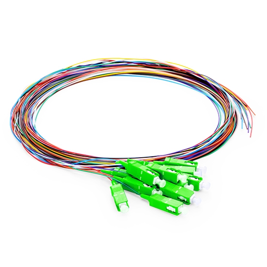 Getek 21105001-029-1 Pigtail SC APC Singlemode 9/125 OS2 Cinta, 1M/0.9mm, 12 Colores