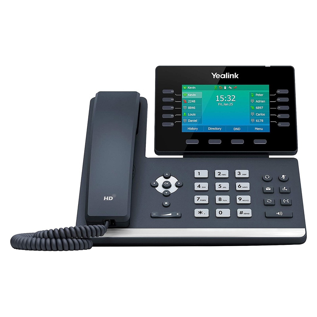Yealink Teléfono IP T54W, 16 Cuentas VoIP/ Pantalla a Color de 4.3 Pulgadas.
