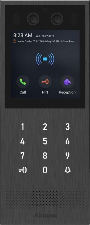 Akuvox Video Portero Automatico/PIN /Tarjeta/ Rostro/ QR/ BLE/IK10 e IP65