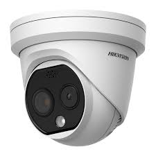 Hikvision Camara Turret 4Mpx  Termica con Doble Lente/ Deteccion de Personas a 53Mts/ Termometrica/ Sirena y Luz/ IP67
