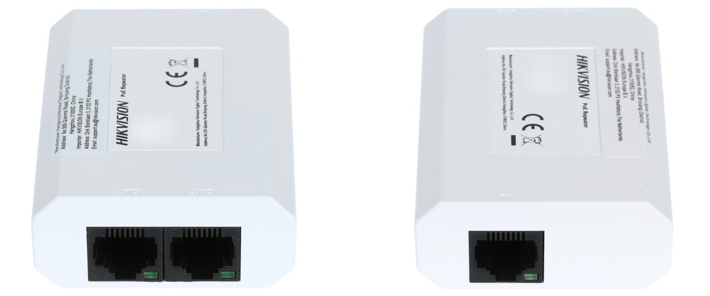 Hikvision Extensor PoE+ (30 Watts de Entrada y Salida) 1000 Mbps con 2 Salidas