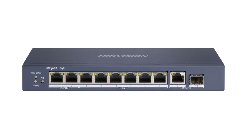 Hikvision Switch de 8 Puertos PoE Gigabit