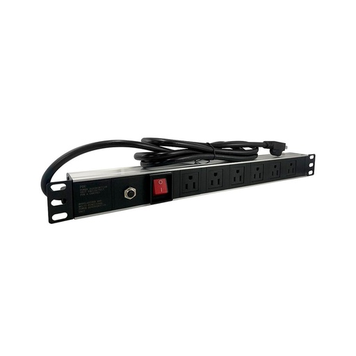 [CFU06-B-H1.5-B-3.0-15A] Linkbasic PDU Horizontal 1.5U 6 conexiones Standard Americano