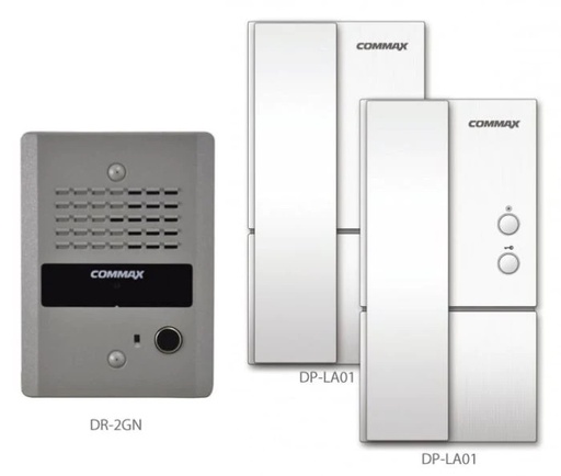 [DP-LA01M+S/DR-2GN] Commax Kit Audio Intercom Teléfono Maestro, Teléfono Esclavo, Portero de Audio