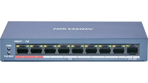 [DS-3E0109P-E/M] Switch no Admin. 8P PoE + 1 LAN/ 60W Hikvision