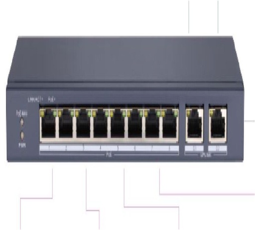 [DS-3E0310P-E/M] Switch no Admin. 8P PoE + 2 LAN/ 60W Hikvision