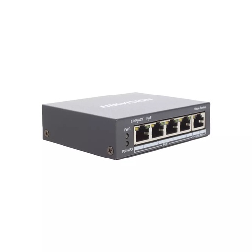 [DS-3E0505P-E/M] Switch no Admin. 4P PoE Gb + 1 Gb/ 35W Hikvision