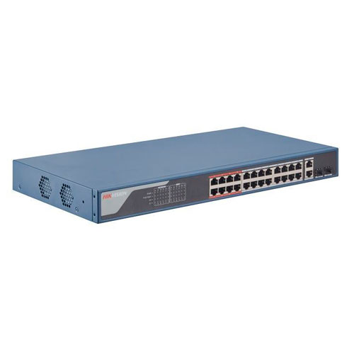 [DS-3E1326P-SI] Smart Switch PoE+ 24 Puertos 10-100 Mbps/ 2 Puertos Gigabit/ 2 SFP/ 370W