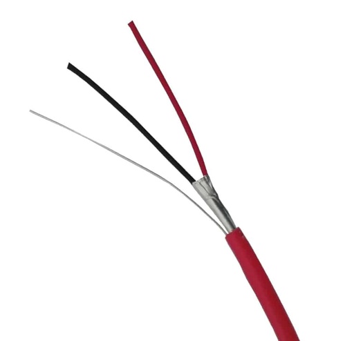 [43061104 FS18/2 SOL 1000 PIES] Cable para Incendios 18/2 FPLR de 100% Cobre - 1000 Pies en Color Rojo