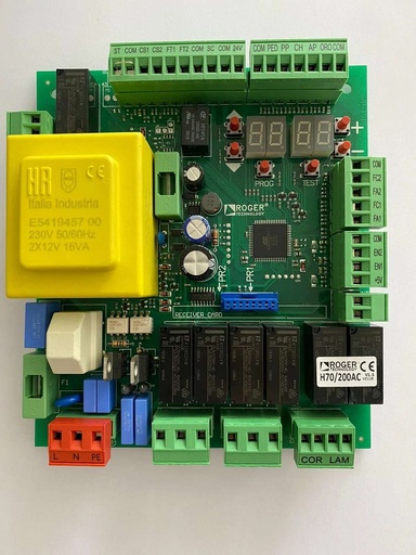 [H70/200AC] Roger Tarjeta de Control / Serie H70 / Repuestos Electrónicos / Alimentación 230V AC para Automatización de Portones