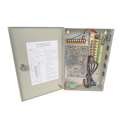[LS-MPS12V20A(9)] JMSS Power Suply 12 voltios 20 ampere/ 9 Salidas