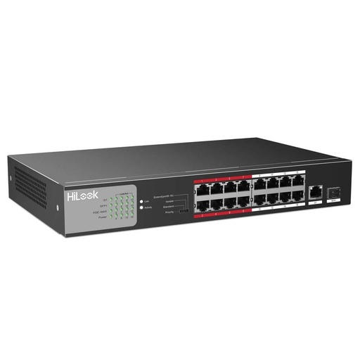 [NS-0318P-135] Hilook Conmutador Red 16 Puertos PoE y 2 SFP