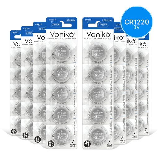 [CR1220/3V] Pila CR1220/3V Alcalina Blister 5 Unidades