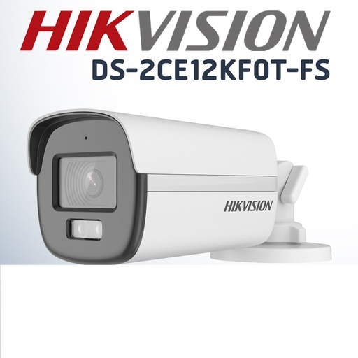 [DS-2CE12KF0T-FS] Hikvision Cámara Bullet 3K Fixed ColorVu con Audio