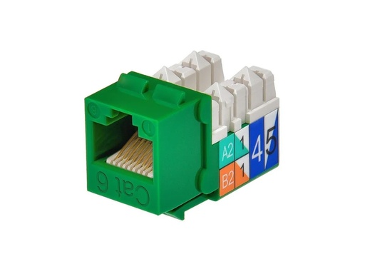 [JKB06-UC6-GN] Linkbasic Jack Cat.6 Verde 90°