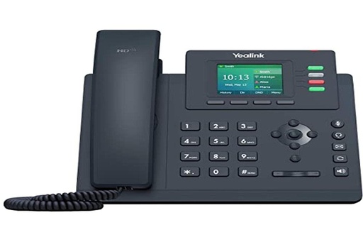 [T33G] Yealink Teléfono 4 Cuentas VoIP Ethernet Gigabit Doble, PoE 802.3af