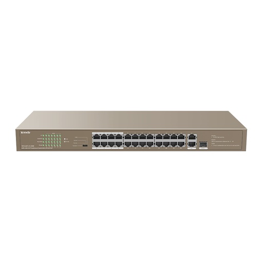 [TEF1126P-24-250W] Tenda Switch PoE de 24 Puertos No Administrable Salida PoE Máxima de 230 W y 30 W