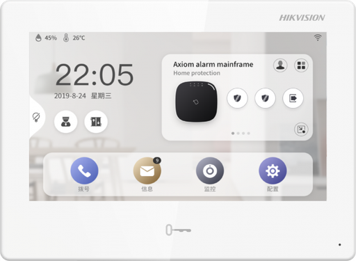 [DS-KH9310-WTE1] Hikvision Pantalla Video Intercom de 7plg/ Sistema Android/ Res. 1024 × 600/ TCP/IP, SIP, RTSP