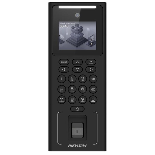 [DS-K1T321EFWX-B] Hikvision Terminal de Acceso Facial Biometrico y Teclado/ Tarjetas EM/ Respaldo Bateria Integrado