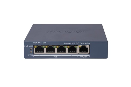 [DS-3E1505P-EI/M] Hikvision Switch de 4 Puertos PoE