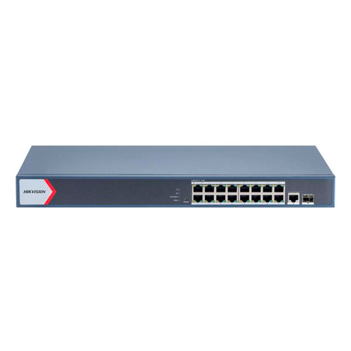 [DS-3E1518P-EI/M] Hikvision Switch de 16 Puertos PoE / +2 SFPT Puertos/  PoE total 230 W