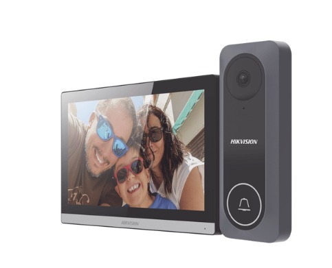 [DS-KIS312-P] Hikvision Videoportero Hibrido WiFi/ Frente de Calle de Exterior/ Pantalla de 7 Pulgadas/