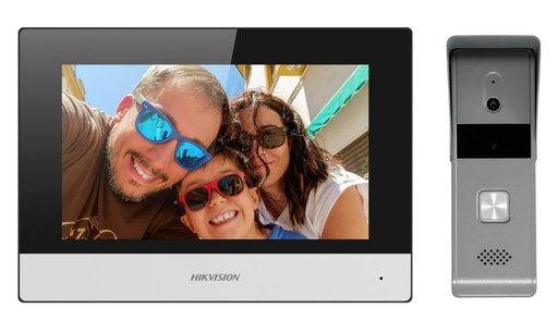 [DS-KIS303-P] Hikvision Kit de Videoportero Analógico de Metal / IP a 4 Hilos con Función de Llamada a App Hik-Connect