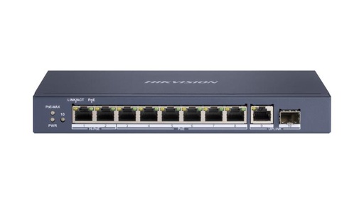 [DS-3E0510HP-E] Hikvision Switch de 8 Puertos PoE Gigabit